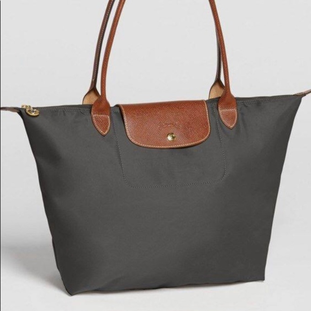 LIKE NEW Longchamp Le Pliage Tote Large Dark Grey